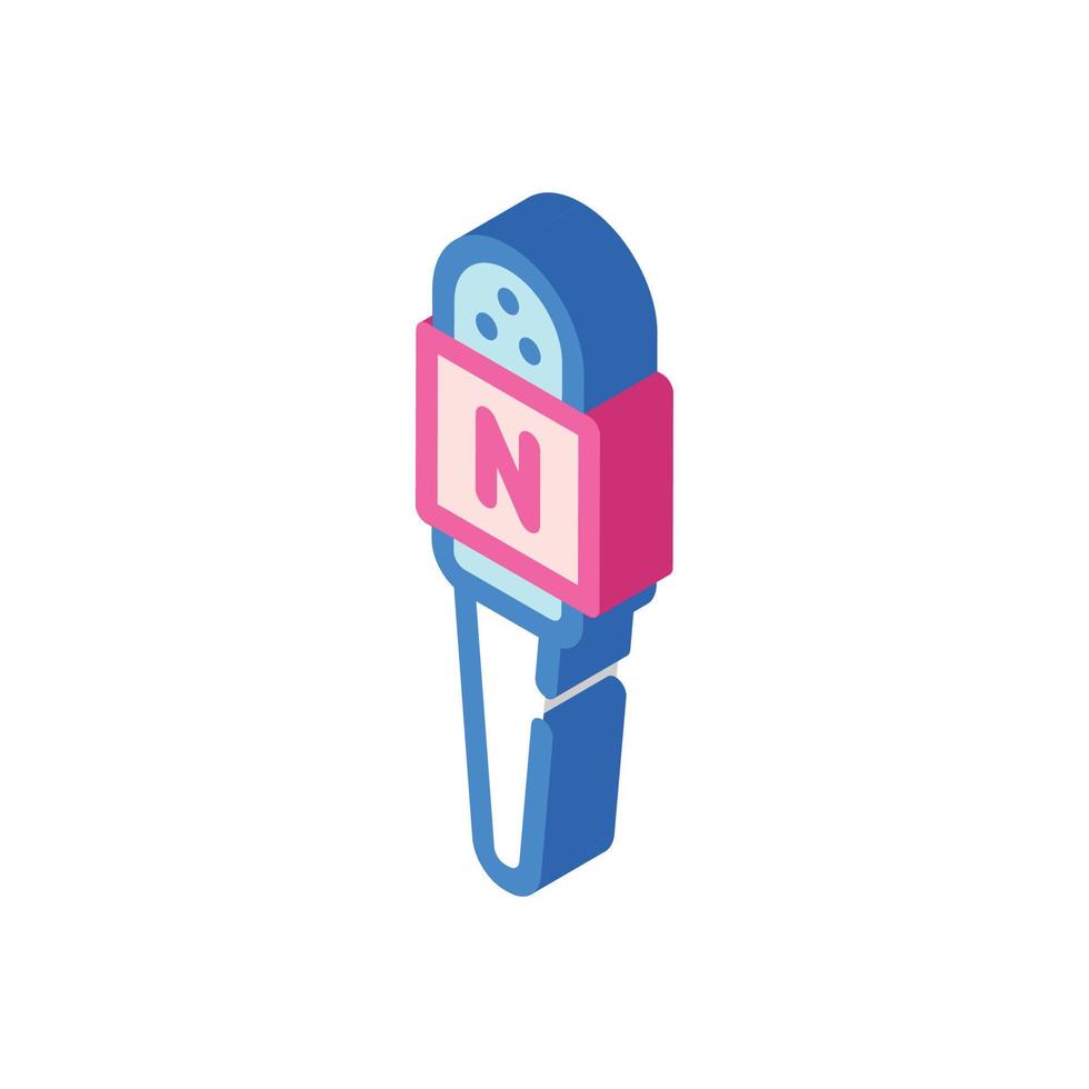 microphone journalist device isometric icon vector illustration