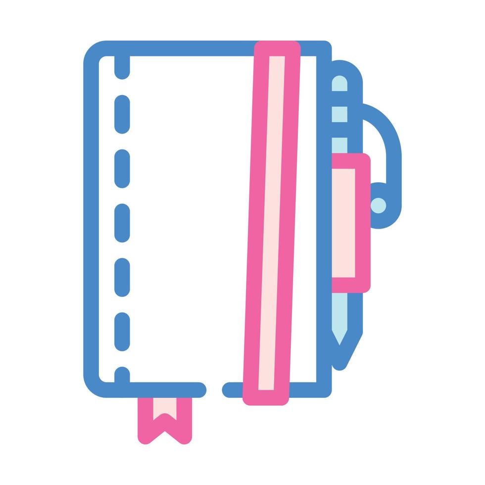 notebook and pen color icon vector illustration