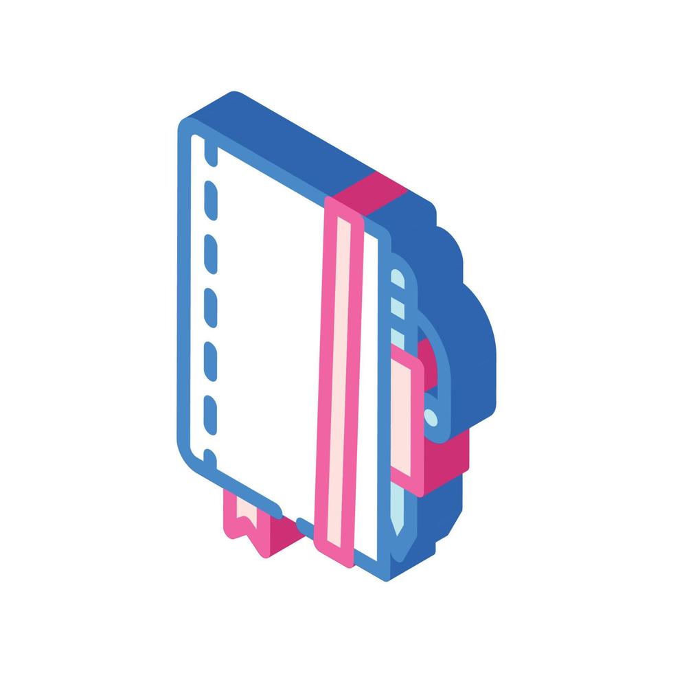 notebook and pen isometric icon vector illustration