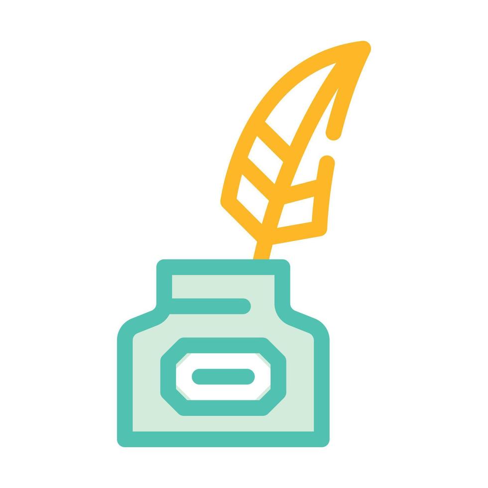 ink with feather color icon vector illustration