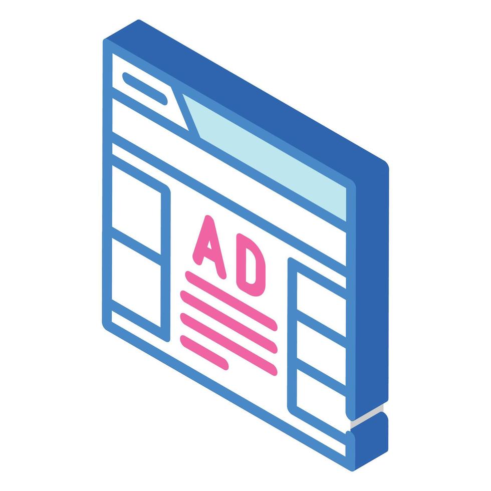 advertising on web site isometric icon vector illustration