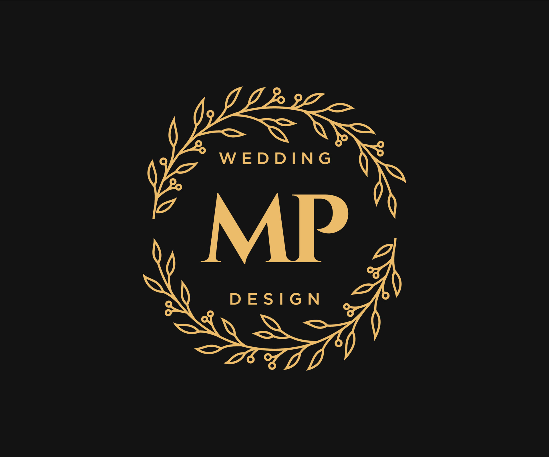 PM Initials Letter Wedding Monogram Logos Collection, Hand Drawn