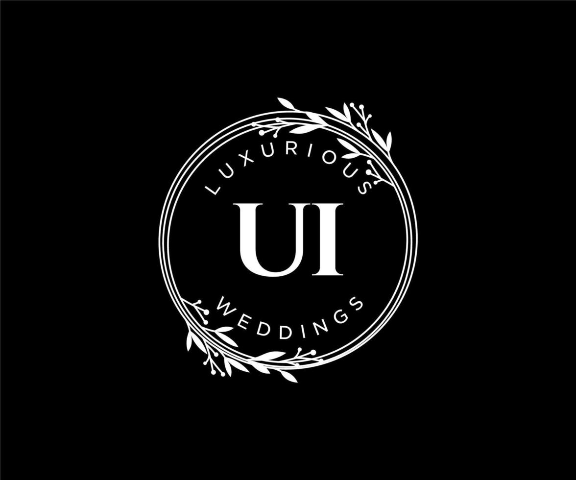 UI Initials letter Wedding monogram logos template, hand drawn modern minimalistic and floral templates for Invitation cards, Save the Date, elegant identity. vector