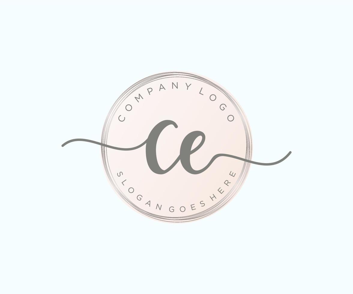 Initial CE feminine logo. Usable for Nature, Salon, Spa, Cosmetic and Beauty Logos. Flat Vector Logo Design Template Element.