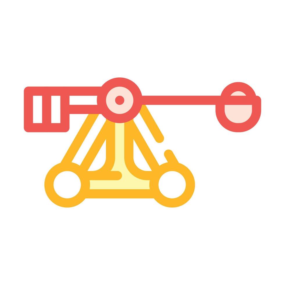 medieval catapult weapon color icon vector illustration