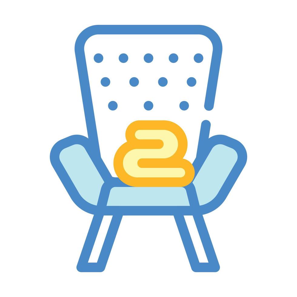armchair with plaid color icon vector illustration