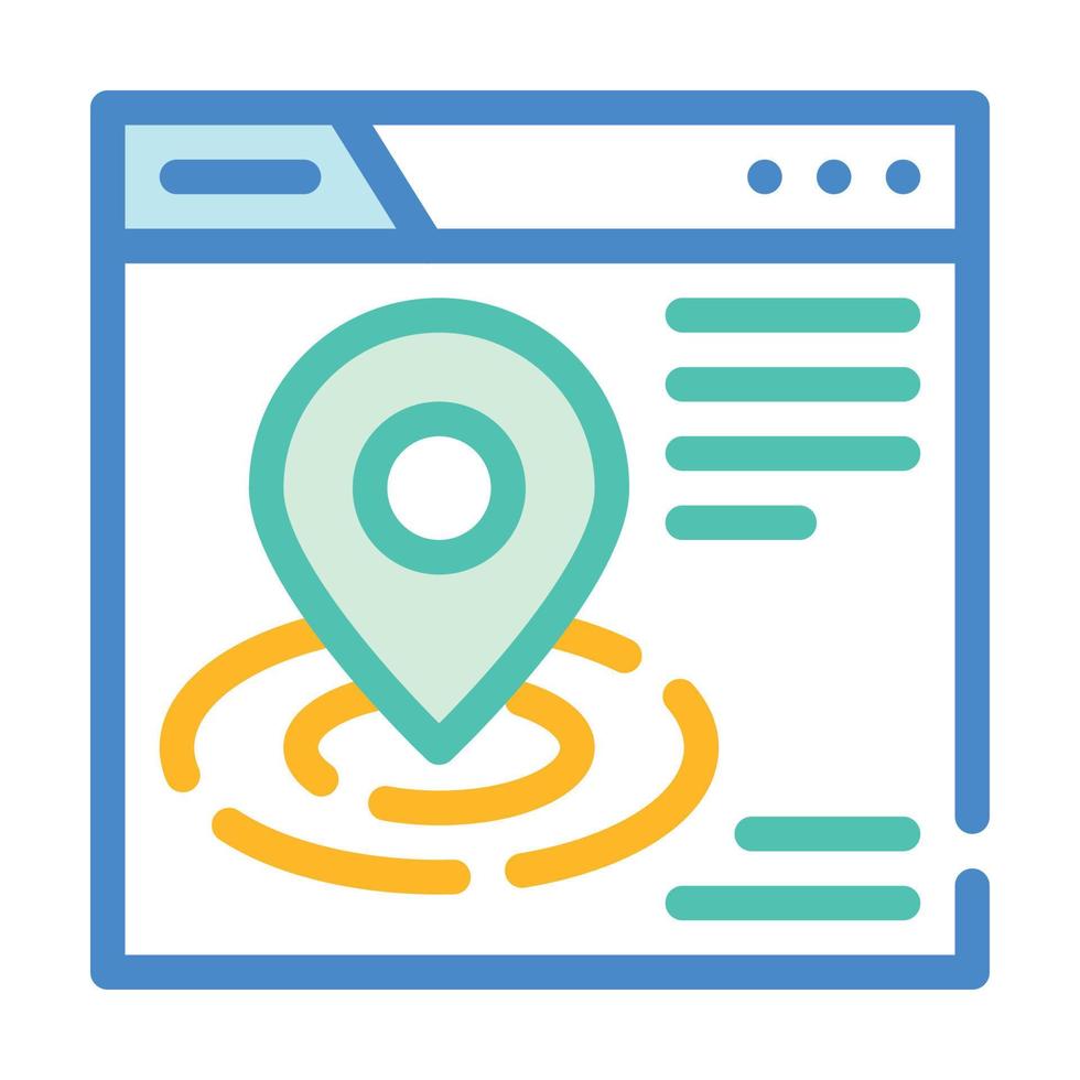 location targeting seo optimization color icon vector illustration