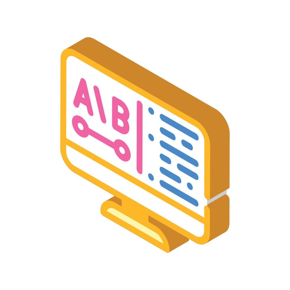 review on computer screen isometric icon vector illustration