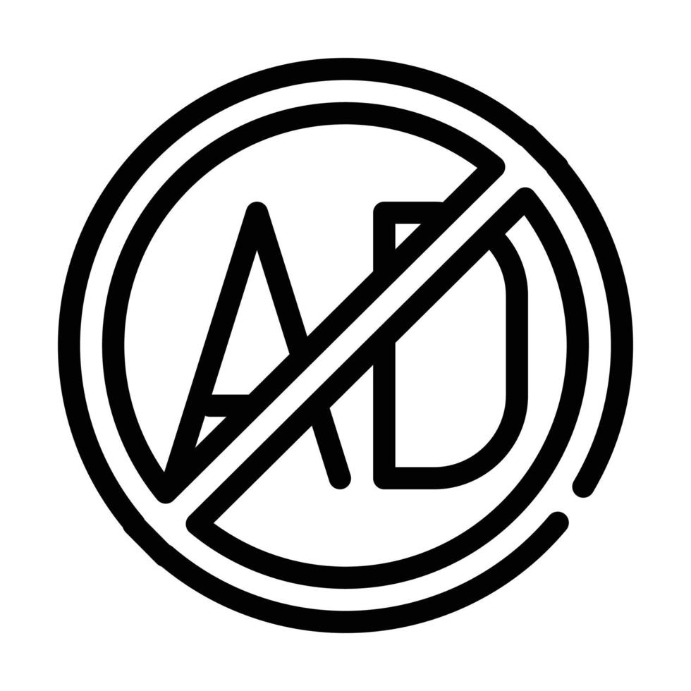 advertising block line icon vector black illustration