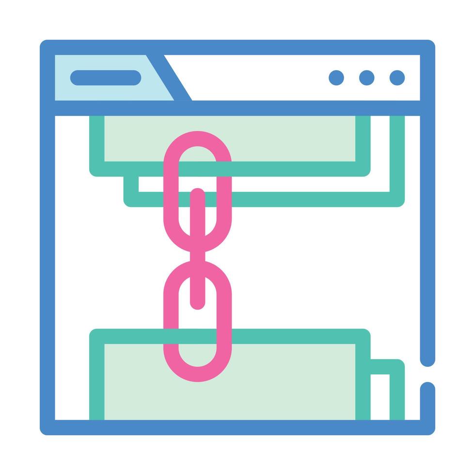 links seo optimization color icon vector illustration