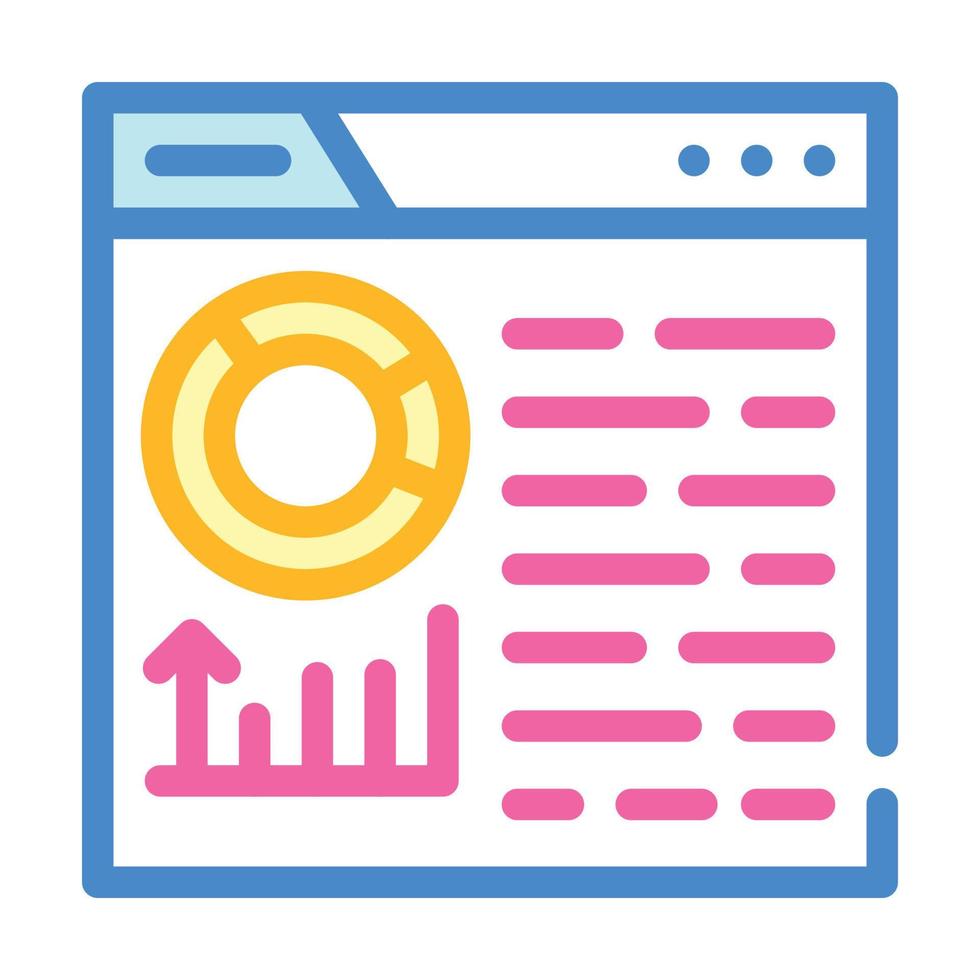 ilustración de vector de icono de color de optimización de seo infográfico