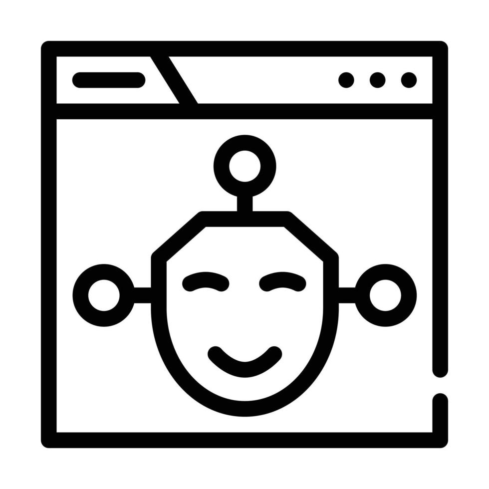 artificial intelligence seo optimization line icon vector illustration