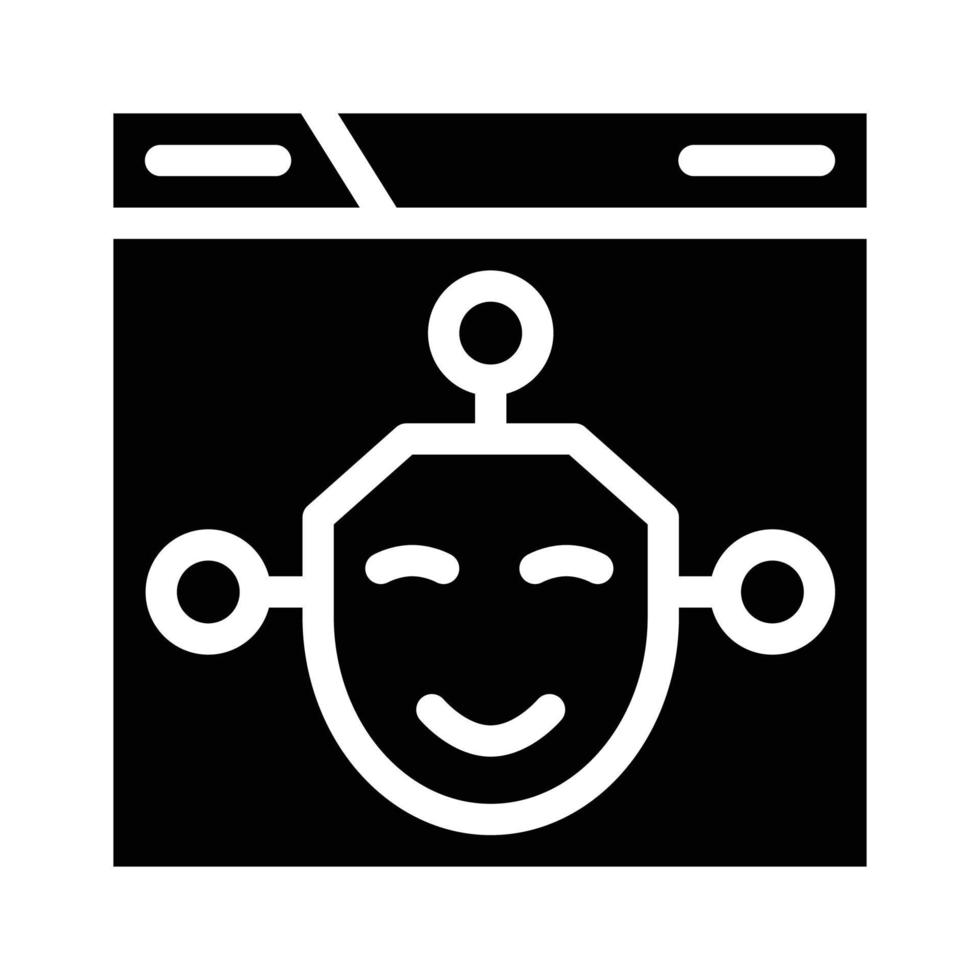 artificial intelligence seo optimization glyph icon vector illustration