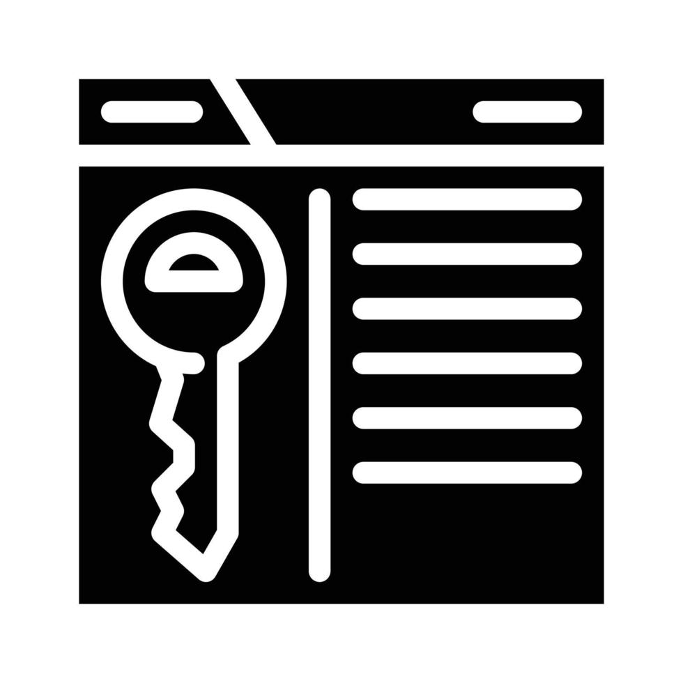 key seo optimization glyph icon vector illustration
