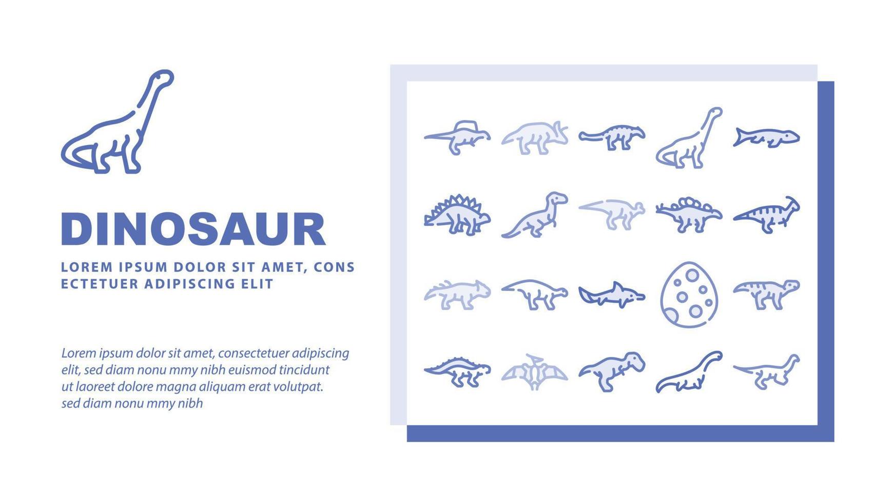 vector de encabezado de aterrizaje de animales salvajes de dinosaurio