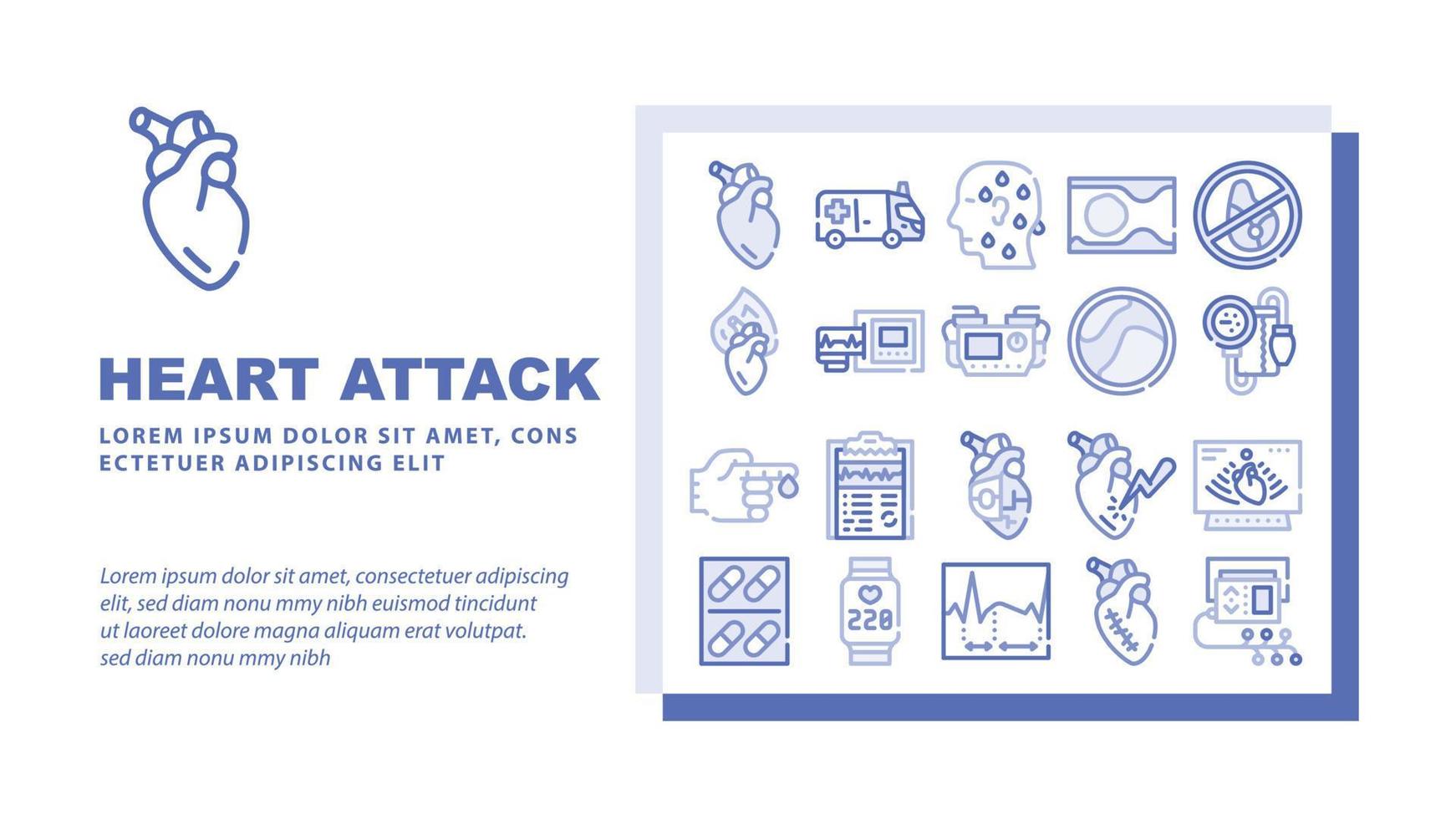 Heart Attack Disease Landing Header Vector