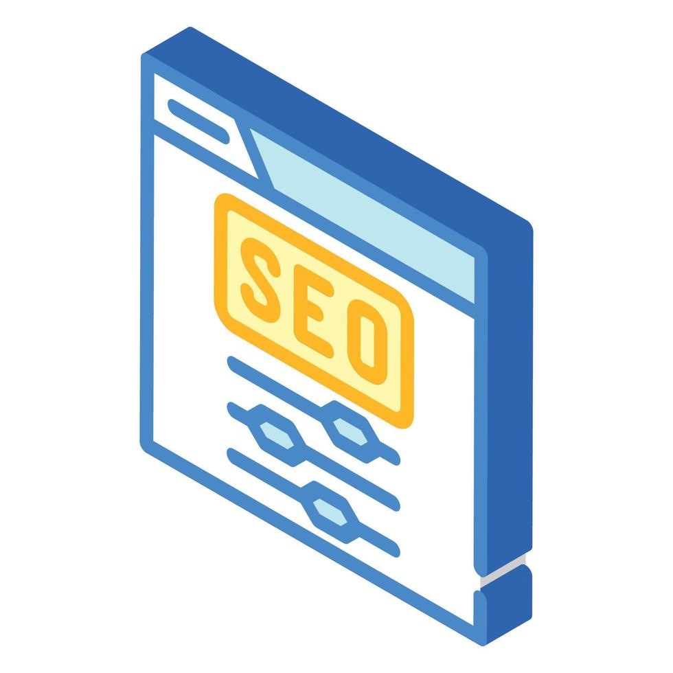seo settings isometric icon vector color illustration