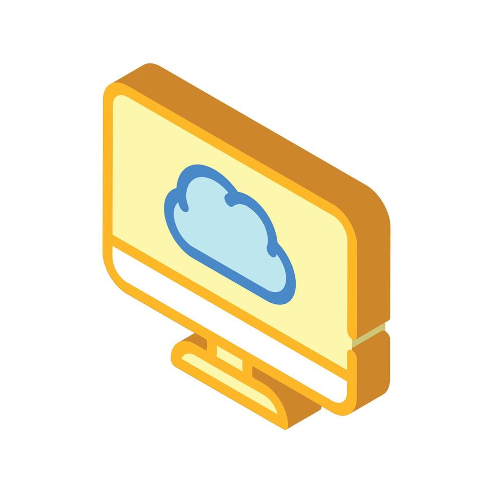 computer files cloud storage isometric icon vector illustration