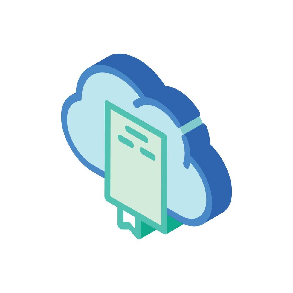 document cloud storage isometric icon vector illustration