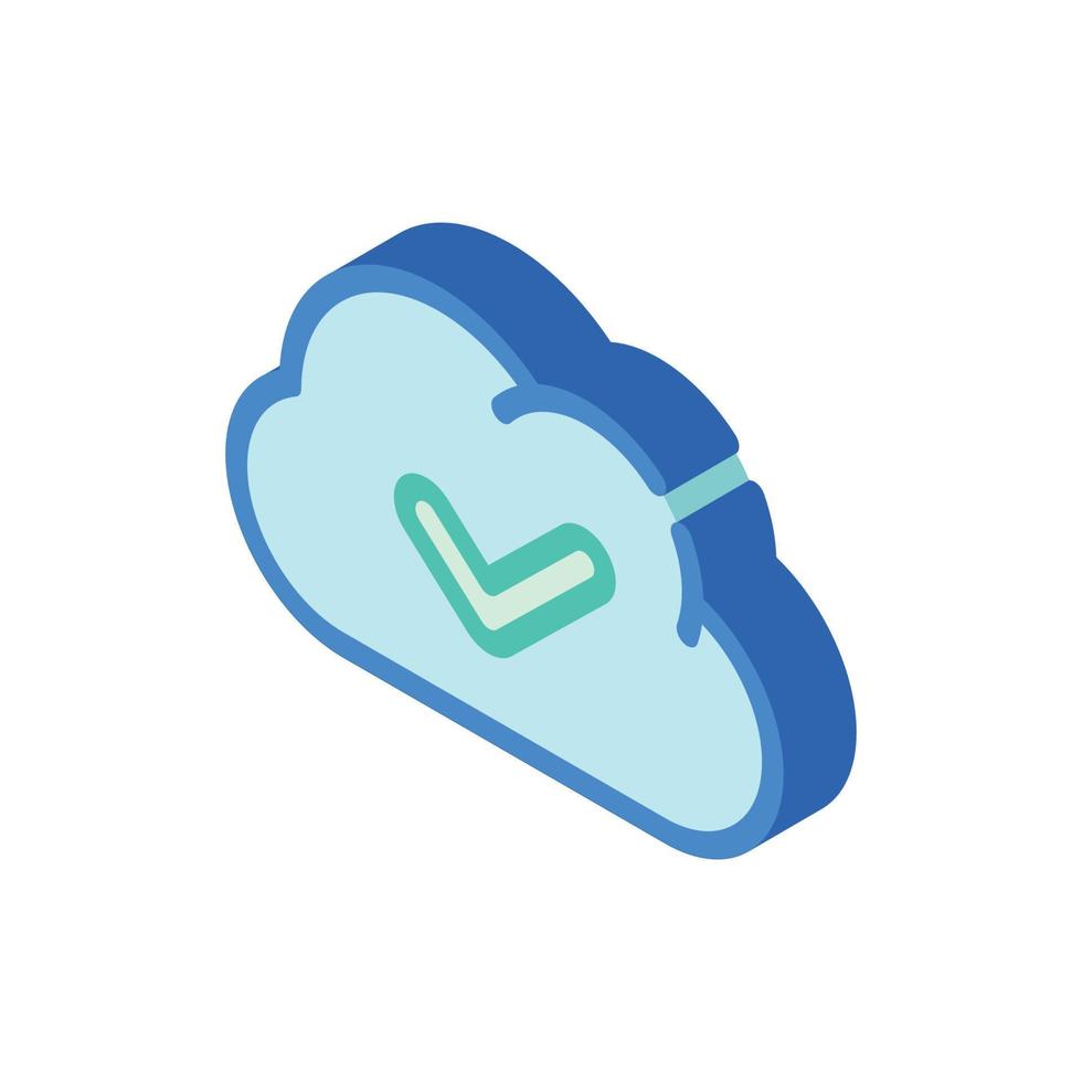 accept access cloud isometric icon vector illustration