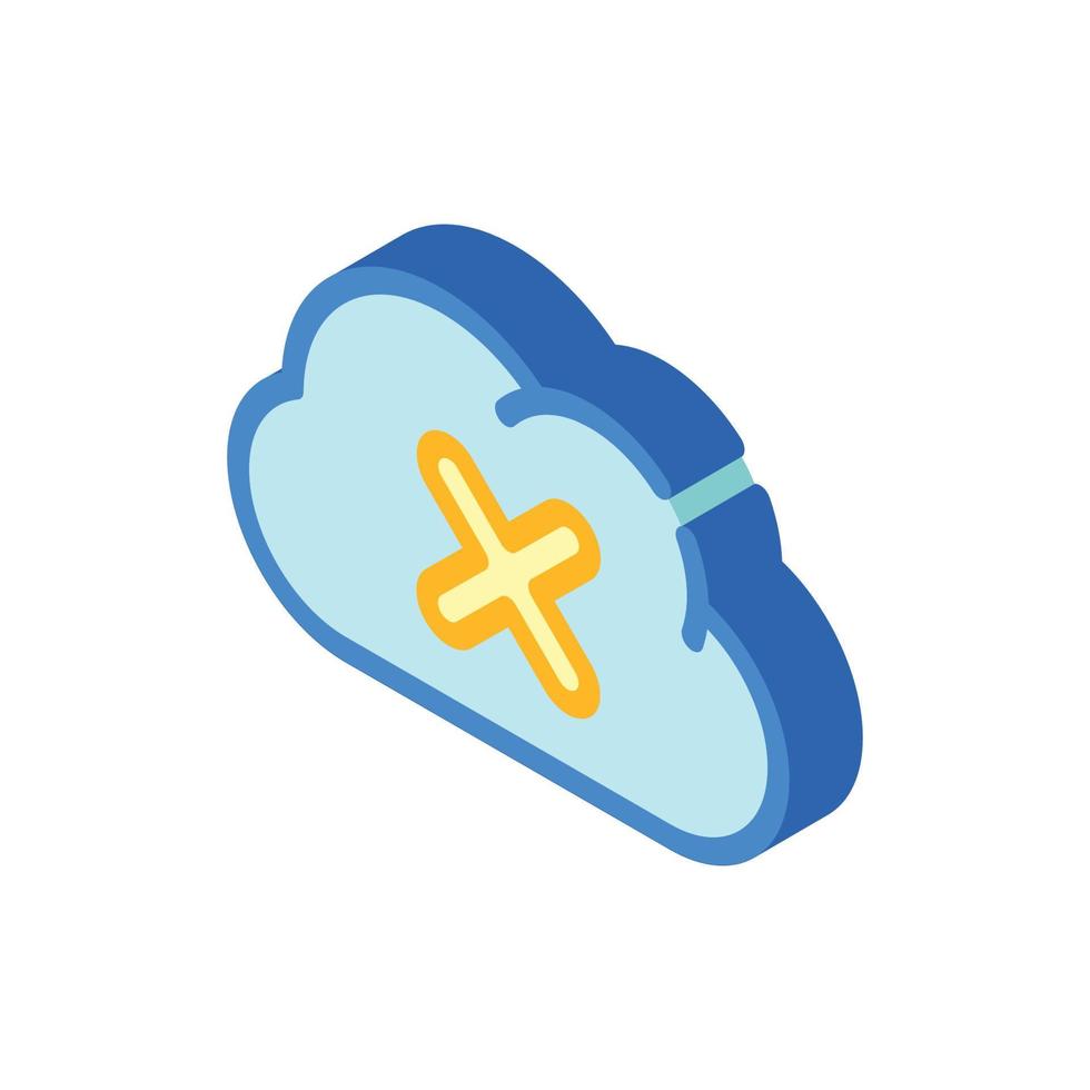 acceso fallido almacenamiento en la nube icono isométrico ilustración vectorial vector