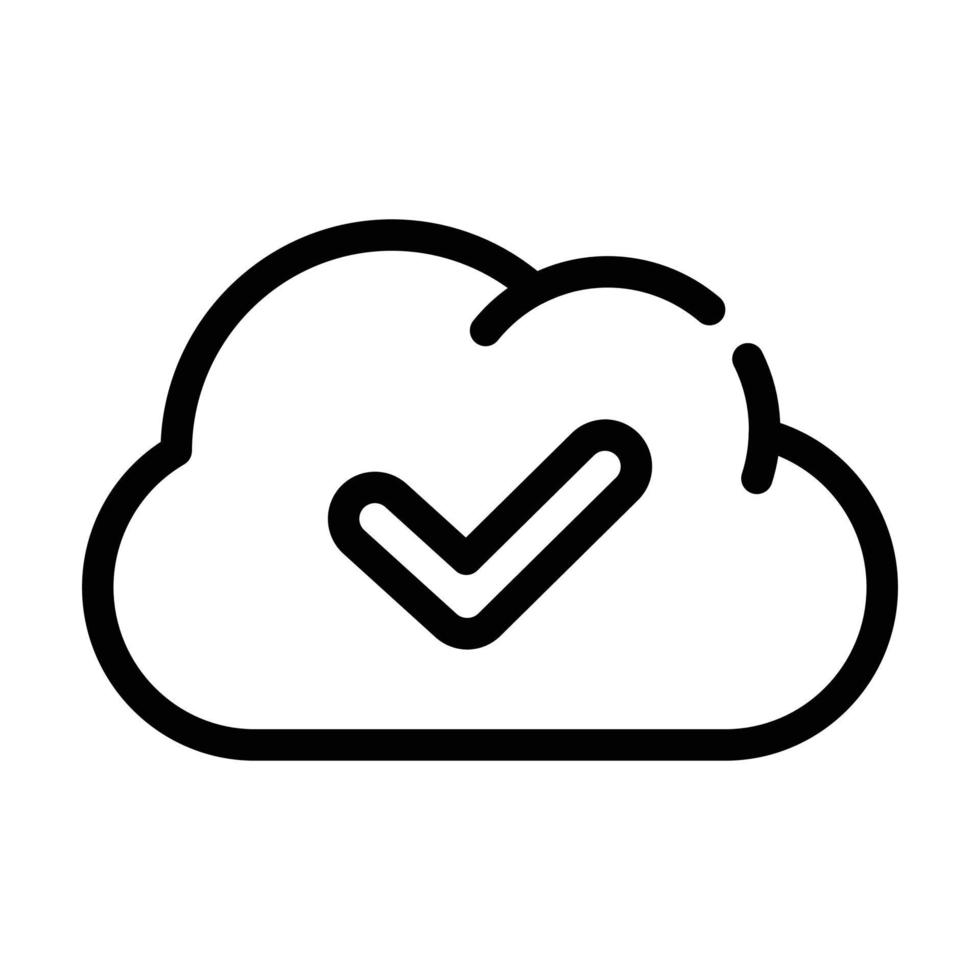 accept access cloud line icon vector illustration