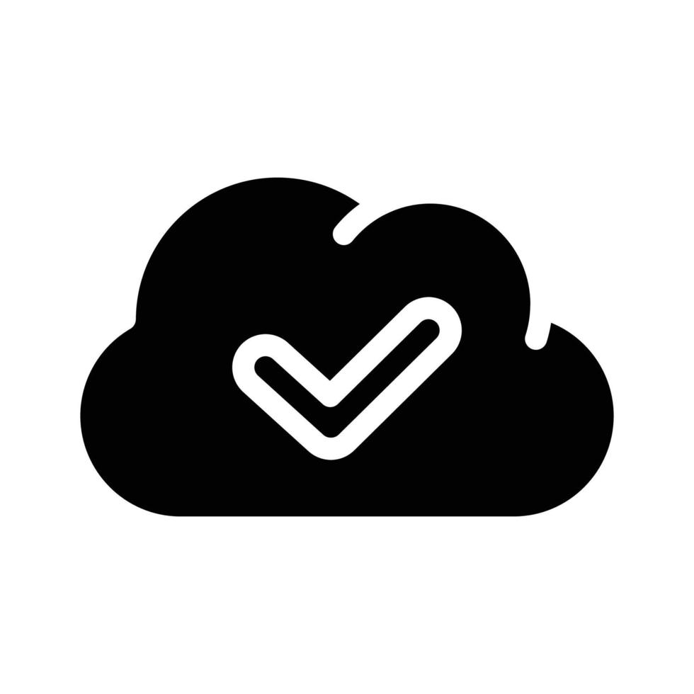 accept access cloud glyph icon vector illustration