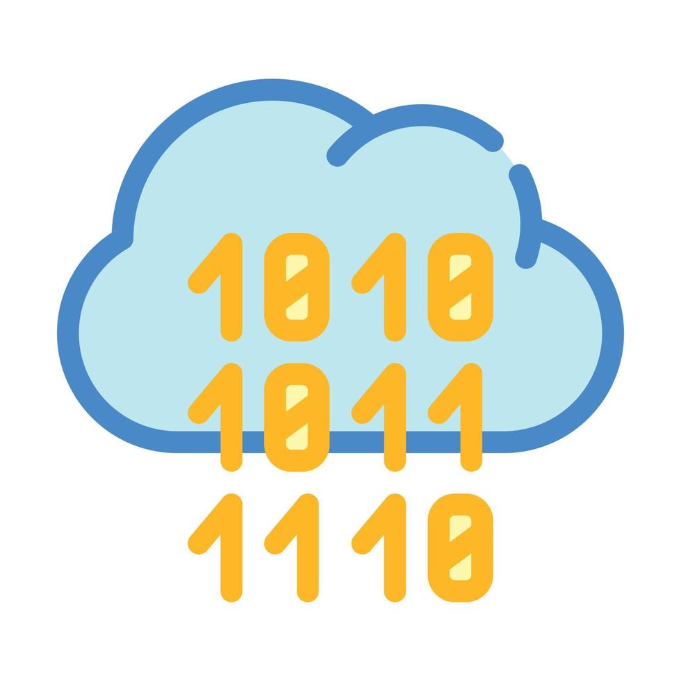 programming binary code cloud storage color icon vector illustration