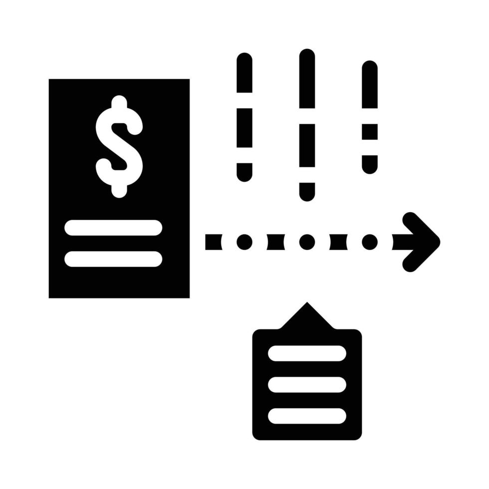 financial time series data analysis glyph icon vector illustration