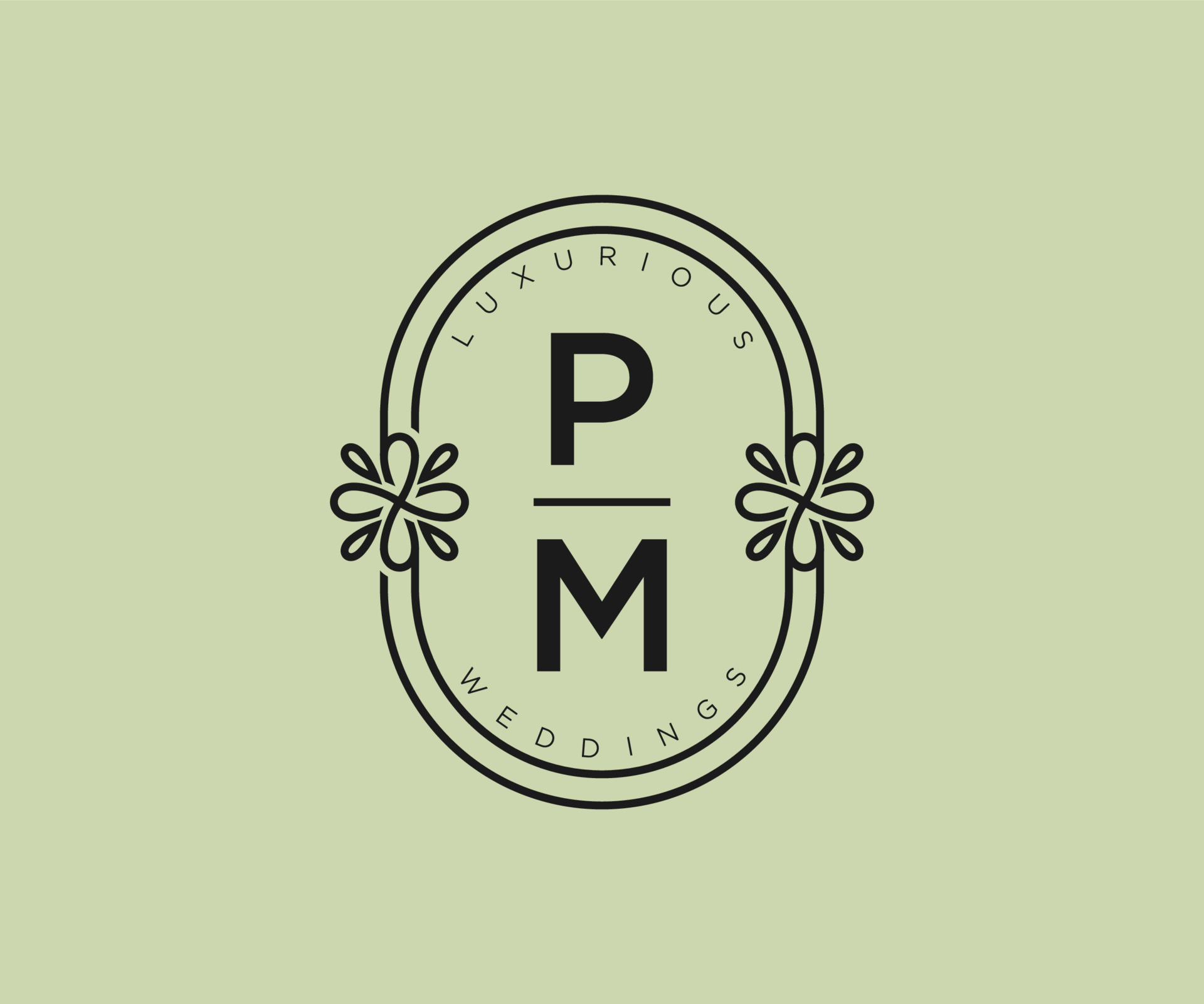 PM Initials letter Wedding monogram logos collection, hand drawn