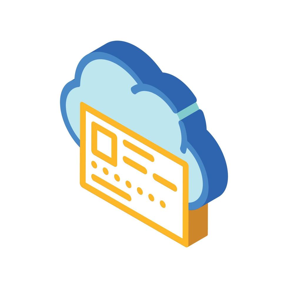 profile account inforamtion cloud storage isometric icon vector illustration