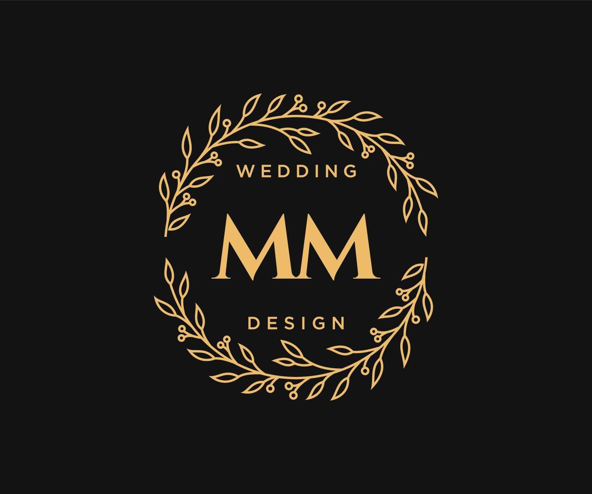 MM Initials letter Wedding monogram logos collection, hand drawn modern  minimalistic and floral templates for Invitation cards, Save the Date,  elegant identity for restaurant, boutique, cafe in vector 17318696 Vector  Art at