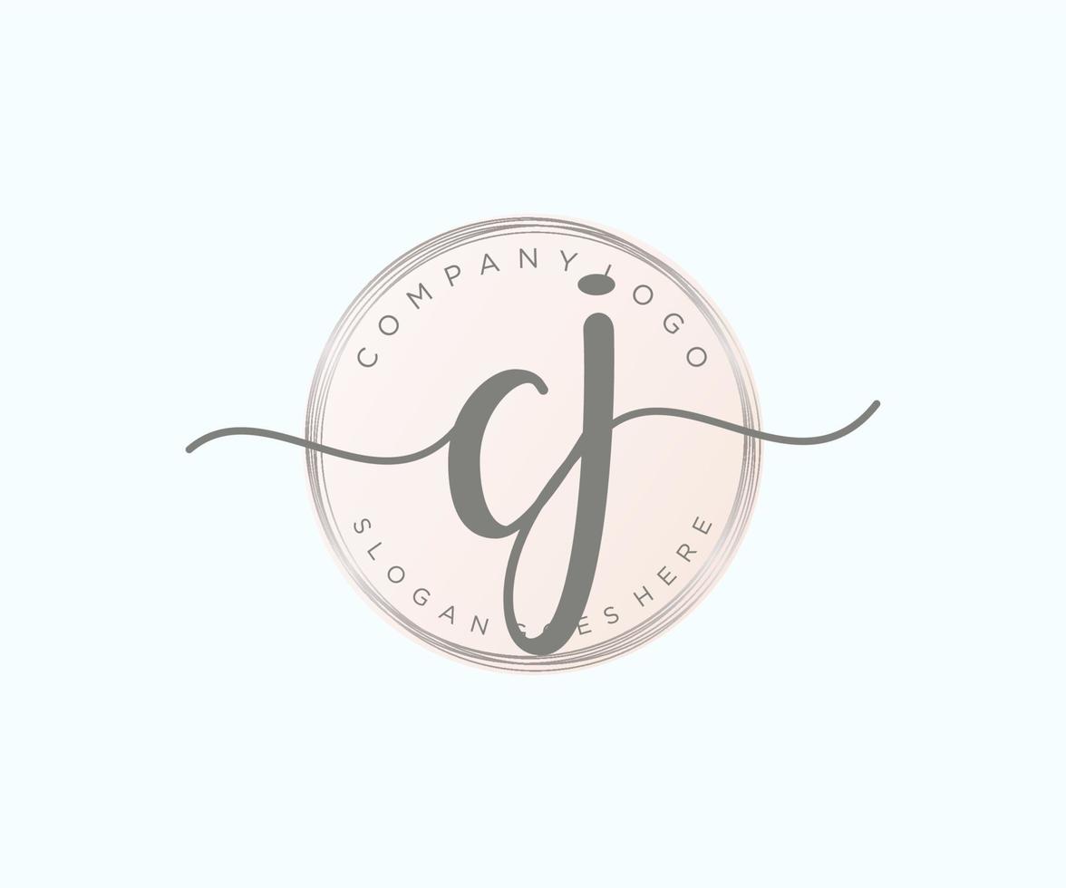 Initial CJ feminine logo. Usable for Nature, Salon, Spa, Cosmetic and Beauty Logos. Flat Vector Logo Design Template Element.