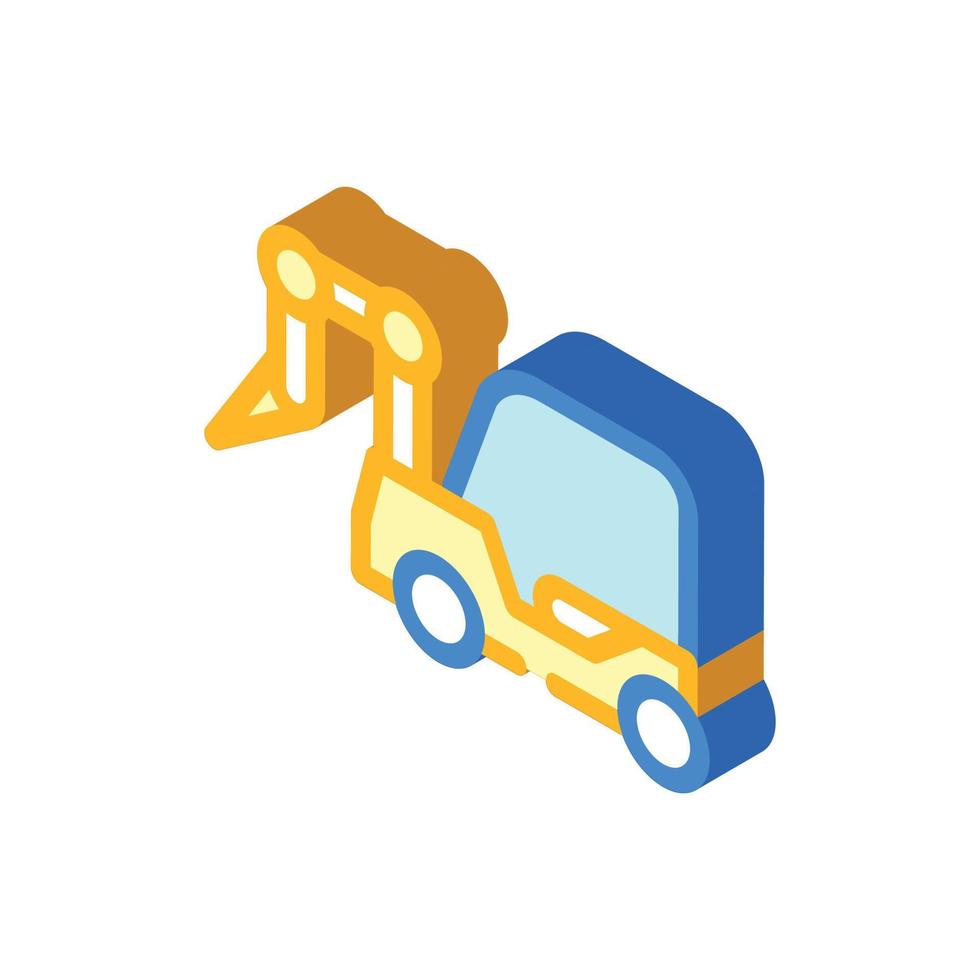 rotary hammer on wheels isometric icon vector illustration