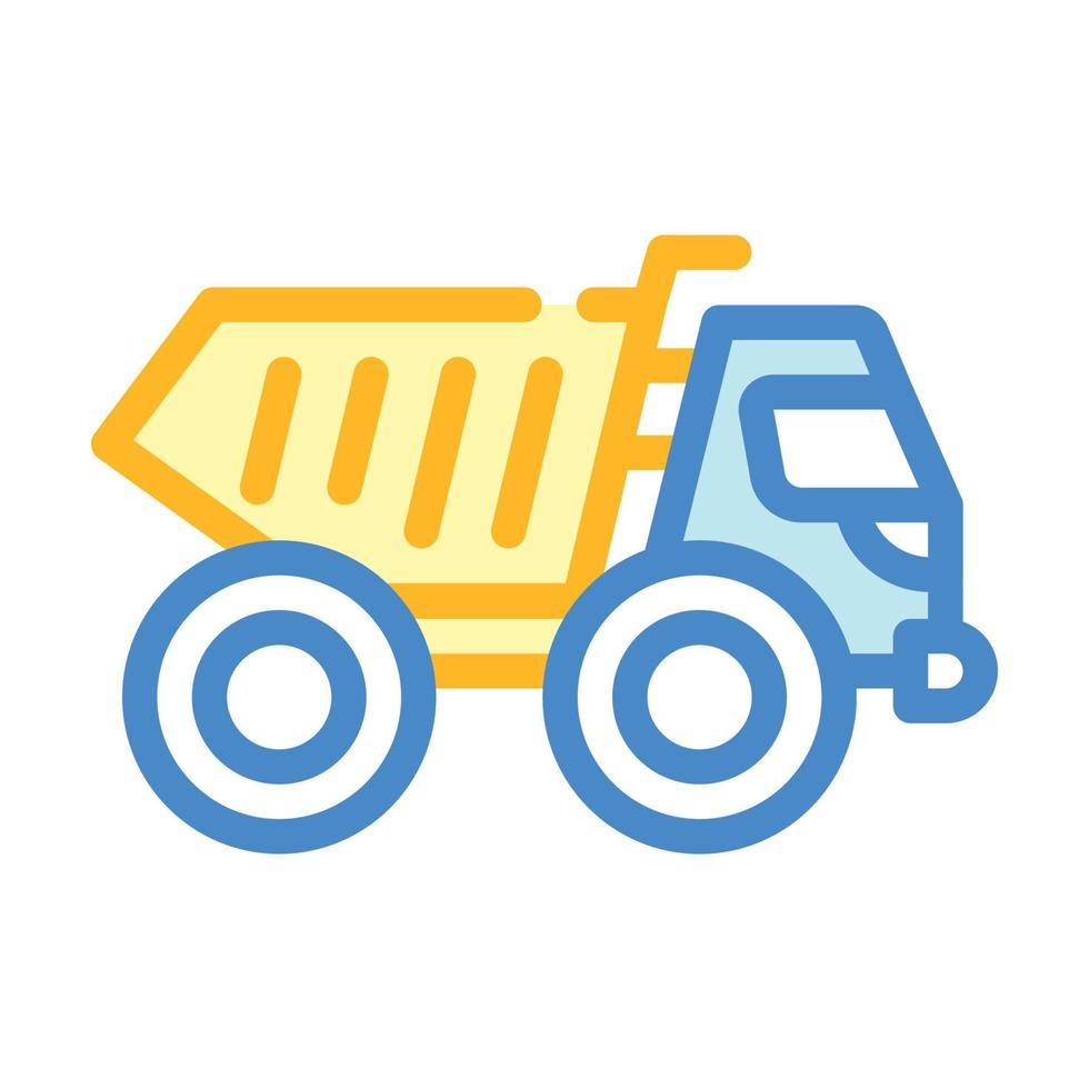 articulated dumper color icon vector isolated illustration