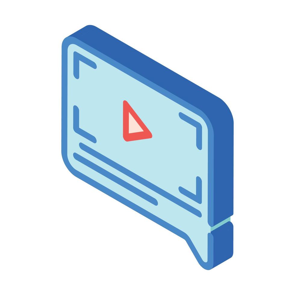 video review isometric icon vector isolated illustration
