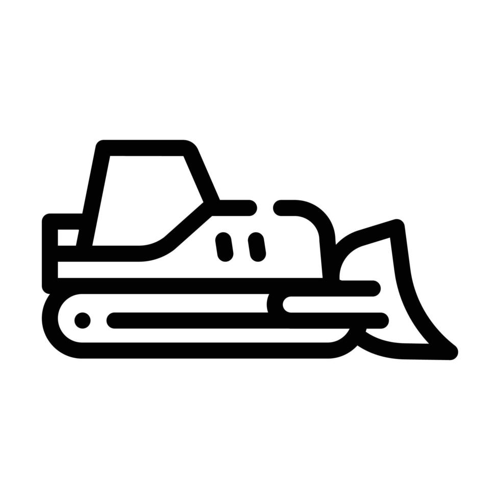 bulldozer tractor line icon vector isolated illustration