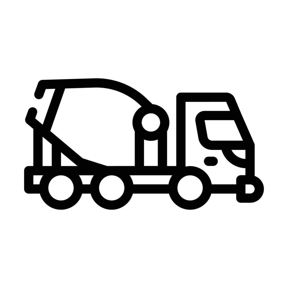 concrete mixer truck line icon vector illustration