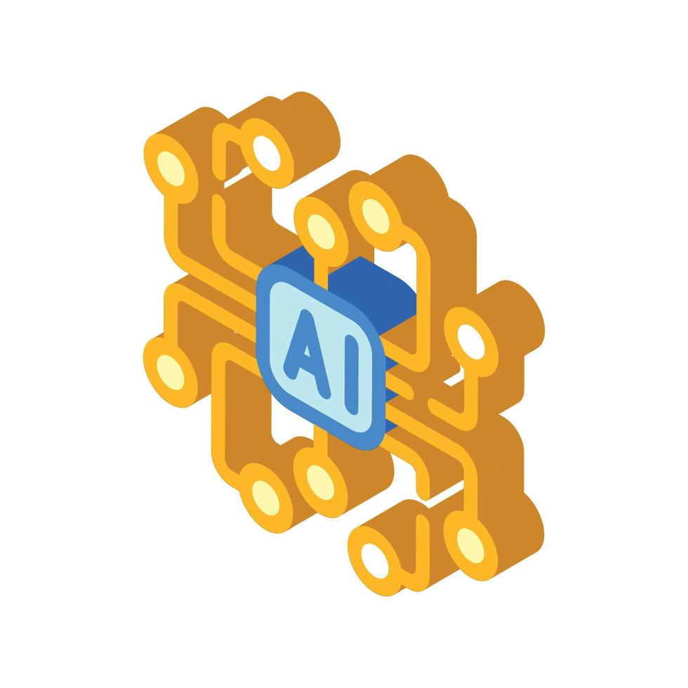 artificial intelligence ai scheme isometric icon vector illustration