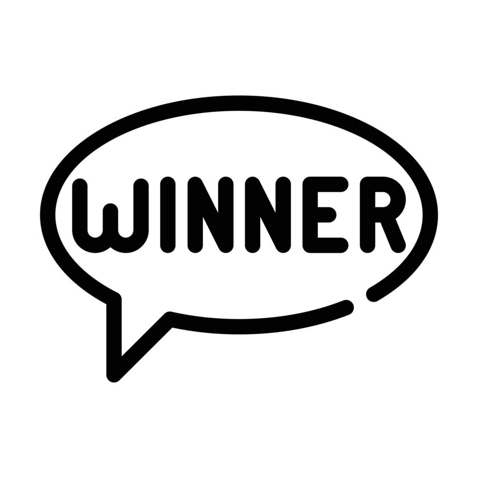 winner in quote frame line icon vector illustration