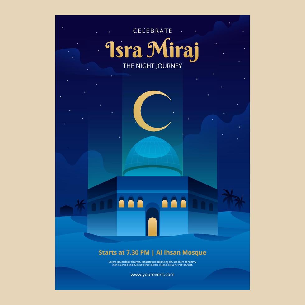 Isra Miraj Poster Template vector