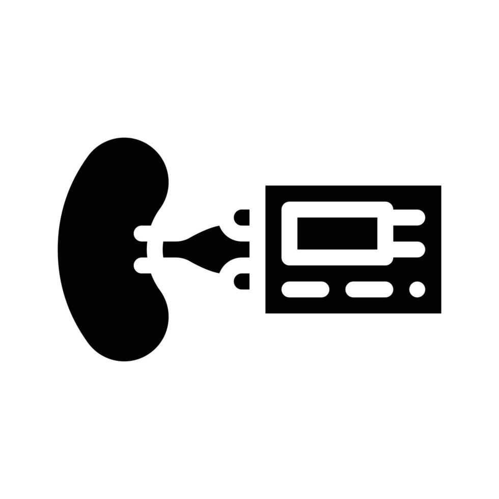 implantable artificial kidney glyph icon vector illustration