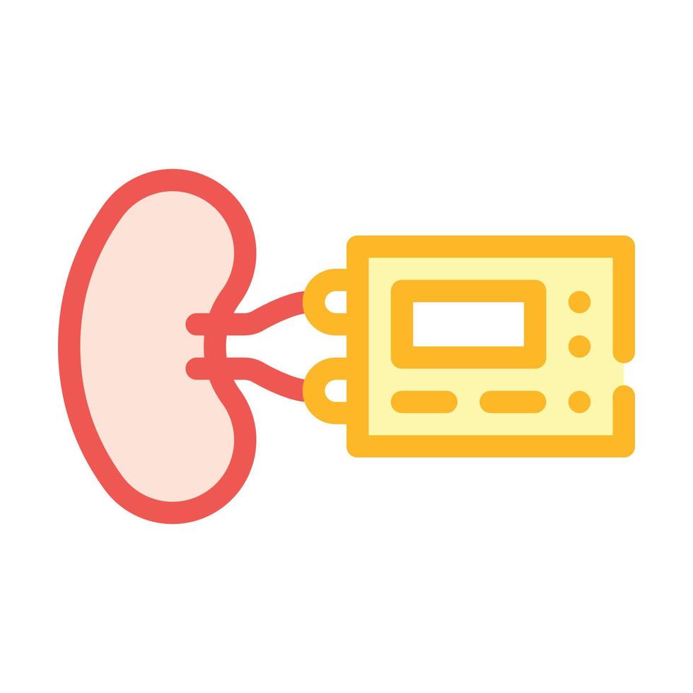 implantable artificial kidney color icon vector illustration