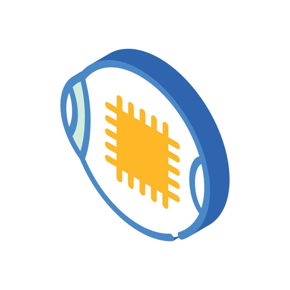 microchip for good eye vision isometric icon vector illustration