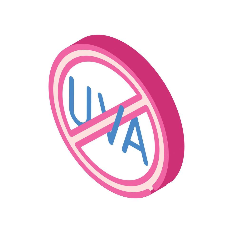uva crossed out mark isometric icon vector illustration