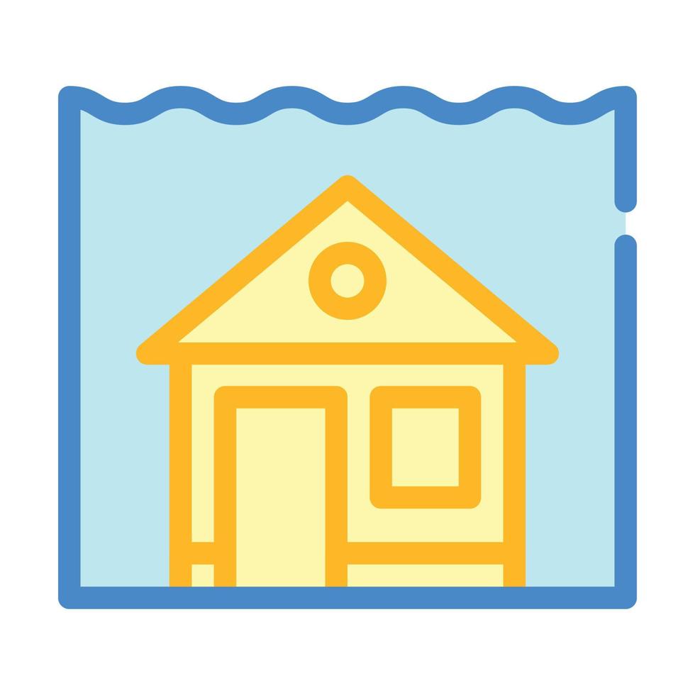 sea level rise color icon vector illustration