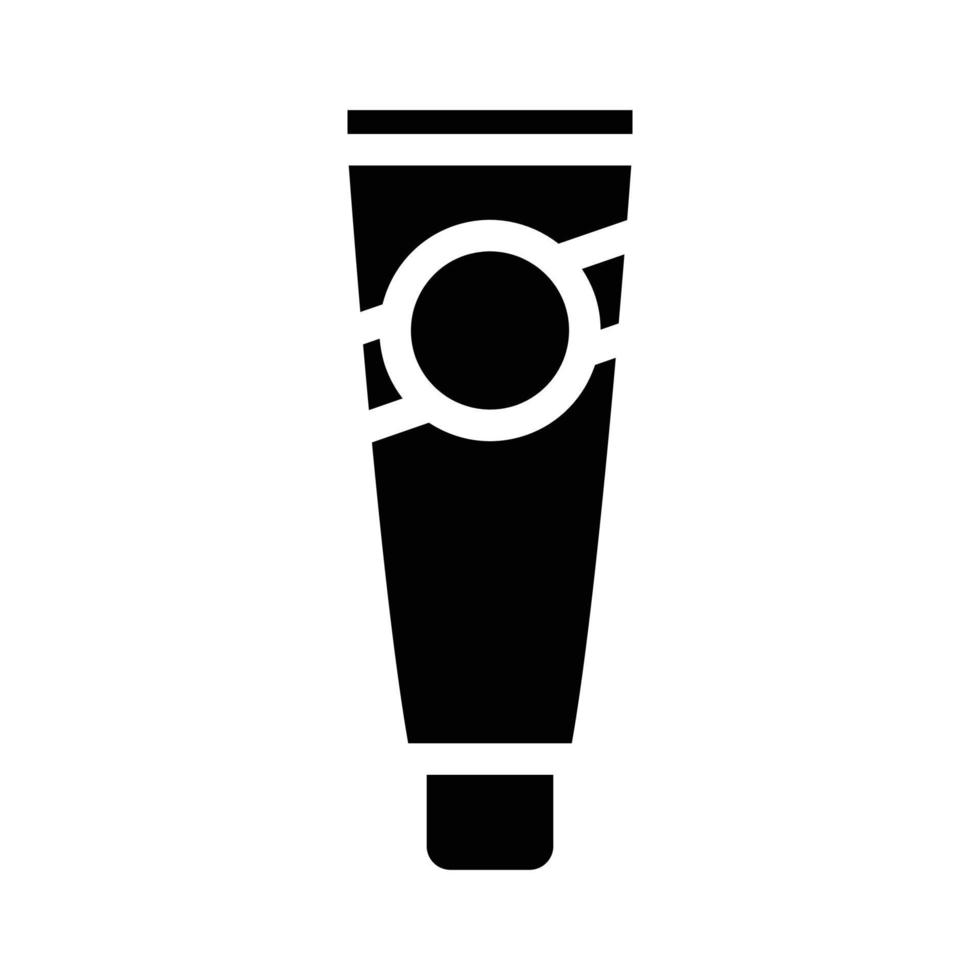 crema cara espuma tubo glifo icono vector ilustración