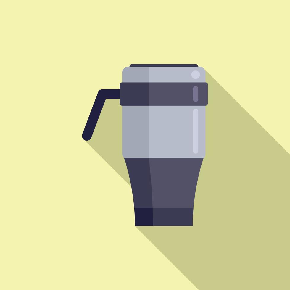 Thermo bottle icon flat vector. Mug cup vector