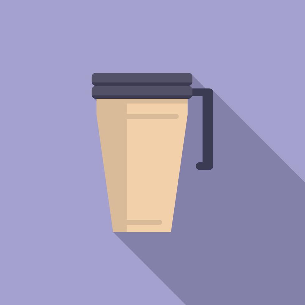 Vacuum thermo cup icon flat vector. Coffee mug vector