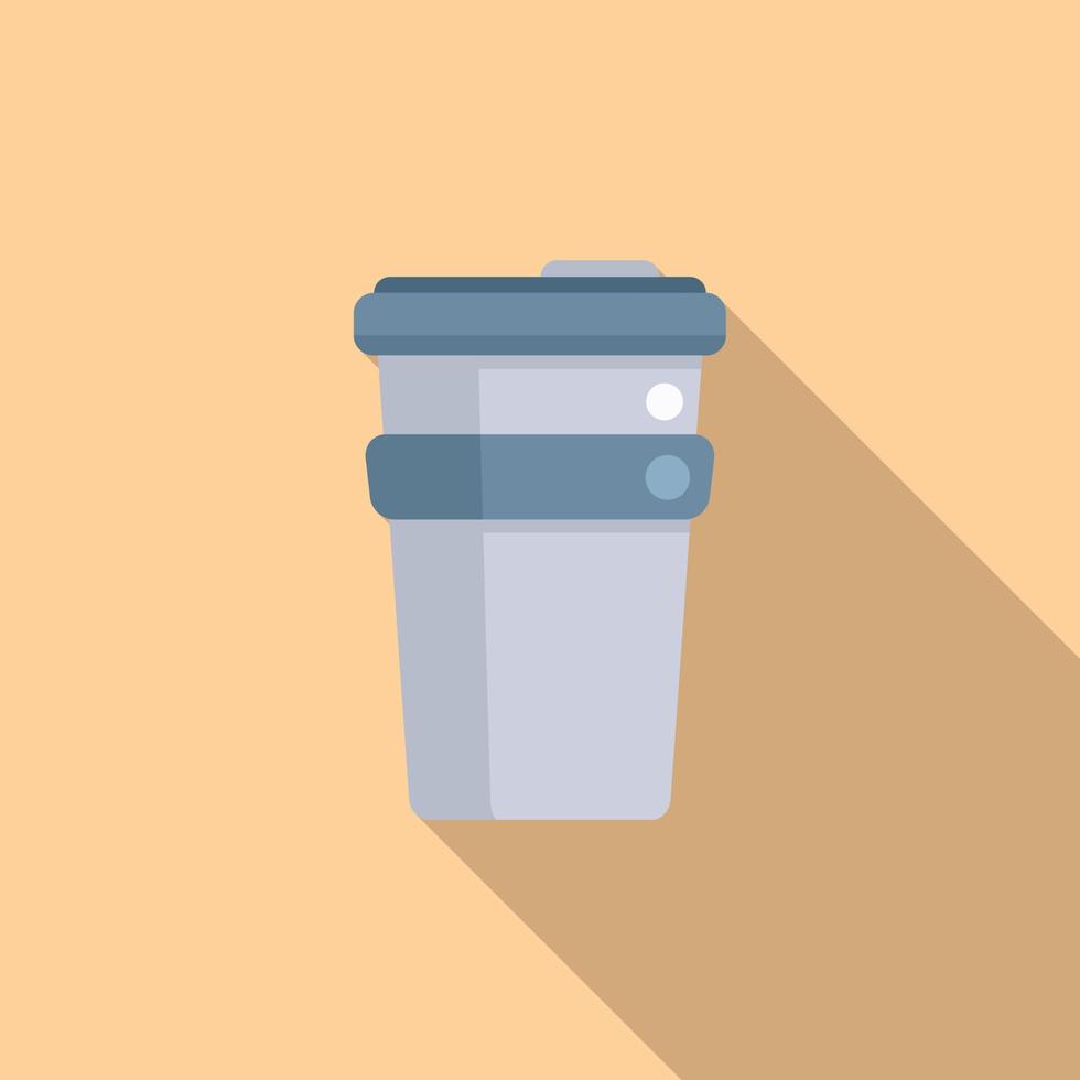 Tumbler thermo cup icon flat vector. Reusable coffee vector